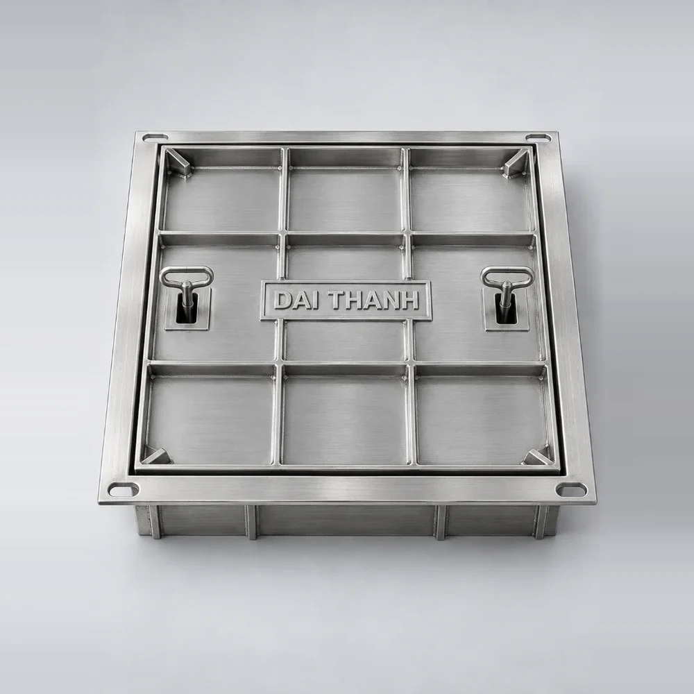 Nắp bể ngầm inox 304 chìm sàn 600×600