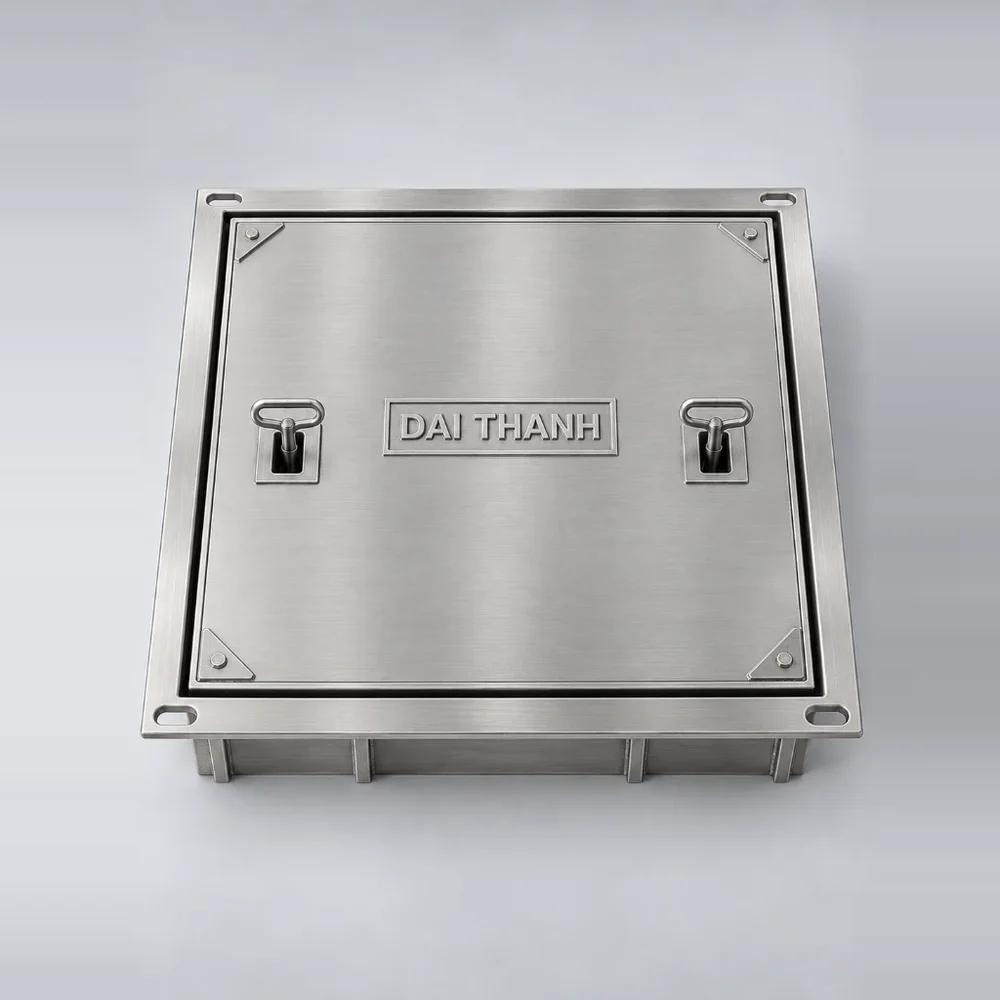 Nắp bể ngầm inox có gioăng kín 800×800