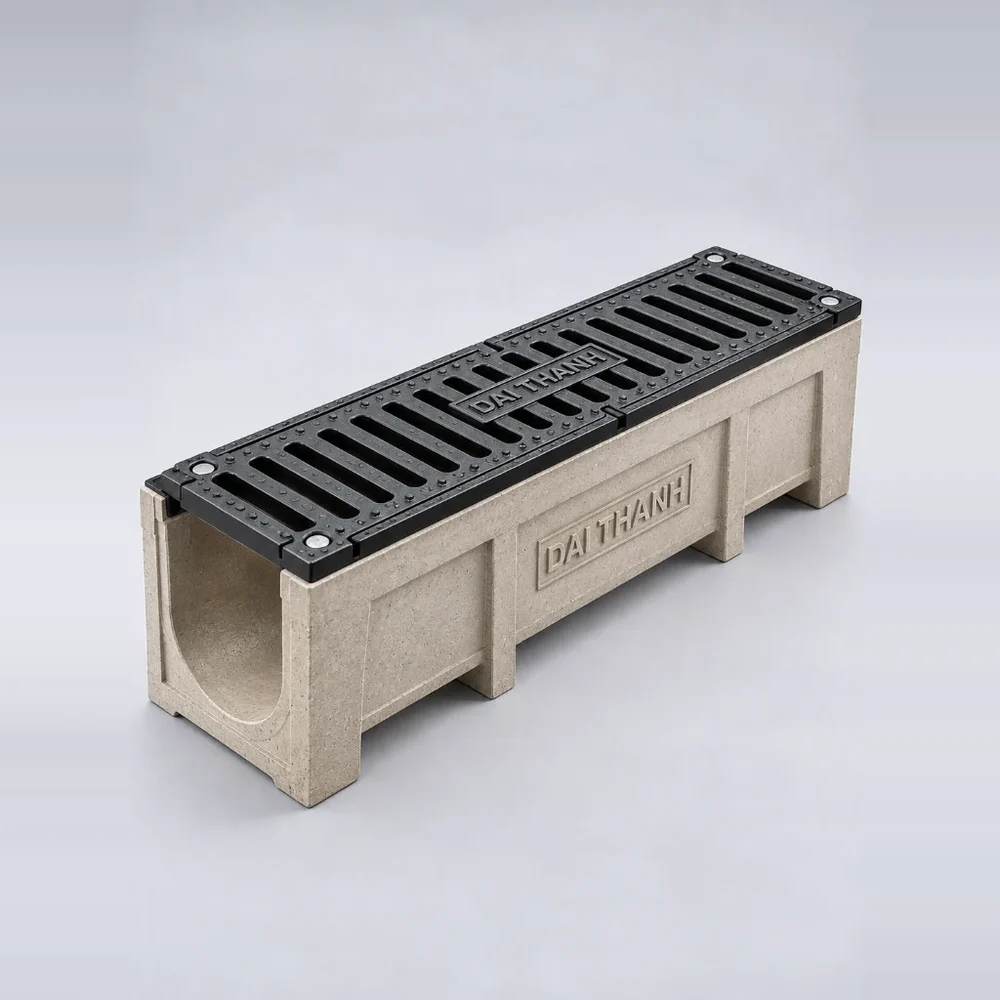 Rãnh thoát nước polymer có nắp gang 1 m